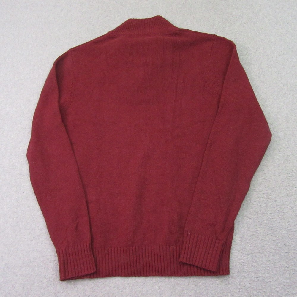Truth Substance Mens Chunky Sweater M Maroon Red Mock Neck 1/4 Button Pullover - Picture 5 of 9